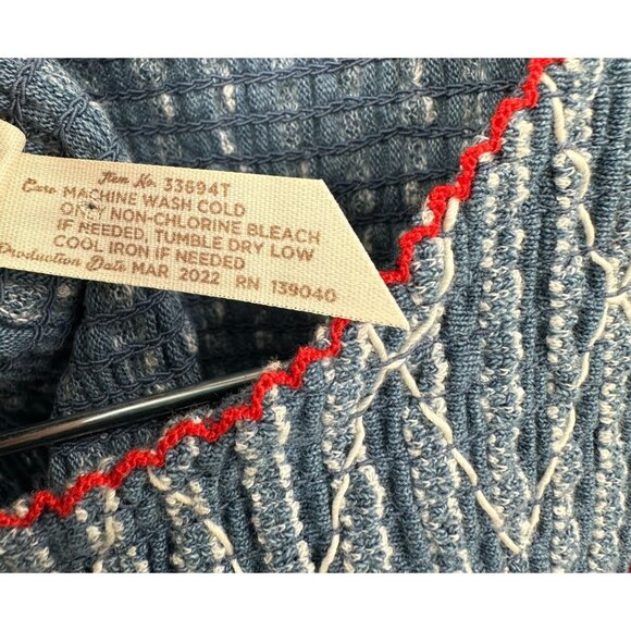 Matilda Jane Roxie Striped Tank Top Smocked Sleeveless Blue Embroidered Size L - Picture 8 of 8